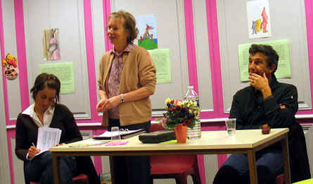 Christian Garcin à Luxeuil en compagnie de Julie Mottet et de Marie-Françoise Godey - Photo: Bernadette Larrière